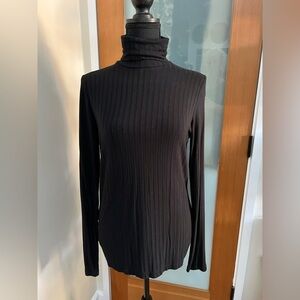 Banana Republic Black Ribbed Knit Top